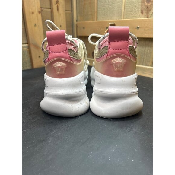 Versace Chain Reaction Sneakers EU37 US7 Pink/Beige Baroque Design Womens Shoes - Picture 4 of 12